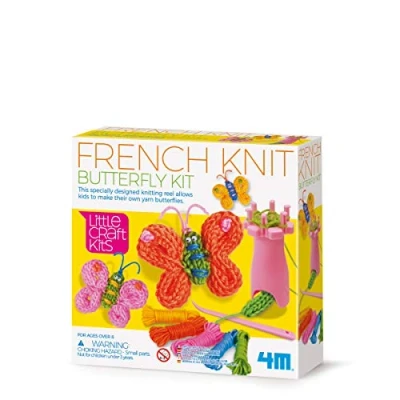Imagen de 4M 404765 Little Craft Spool Knit Butterflies Kit French, Multi Colour