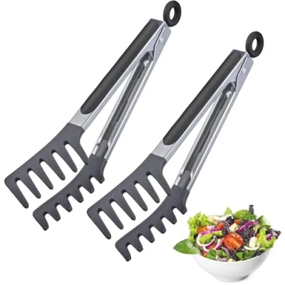 Imagen de Westmark Fork Silicone Mini 162122E3 pinzas para bufé, con de silicona y mangos goma, longitud: 25,5 cm, acero inoxidable/plástico/silicona, color plateado negro