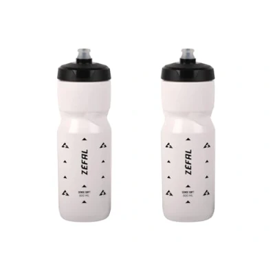 Imagen de ZEFAL Pack Sense Soft 80 Lote de 2 bidones para bicicleta y MTB, botella deportiva flexible e inodora, agua sin BPA Tetina silicona Blanco, x 800ml