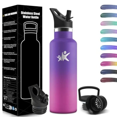 Imagen de HoneyHolly Botella Termica 750 ML, Termo Sin BPA, Agua Acero Inoxidable, Aislamiento Al Vacío de Doble Pared, Fria, Cantimplora para Adultos, Deporte, Oficina, Yoga