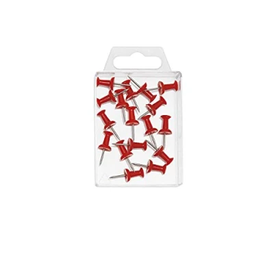 Imagen de Wedo 054102 Pack de 20 agujas para tablero, color rojo