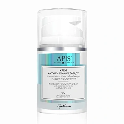 Imagen de APIS OPTIMA, crema hidratante activa con minerales de mar muerto y ácido hialurónico, día noche, 30 +, 50 ml