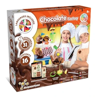 Imagen de Science4you Fábrica de Chocolates Juegos y Juguetes para Niños 8 Años con 31 Experimentos, Haz Galletas Bombones, Incluye los Moldes, Juego Cocina Infantil Regalos 9 10