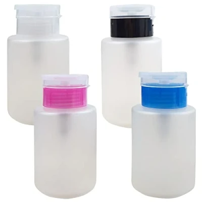 Imagen de Dispensadores de Bomba Removedor Esmalte Uñas,4 piezas Quitaesmalte Botella Vacía Plástico Transparente para Desmaquillante y Maquillaje