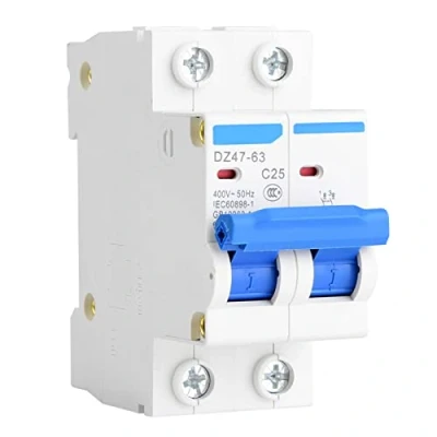 Imagen de Interruptor de circuito en miniatura DZ47 63 2P 400V AC aire protección contra fugas 25A