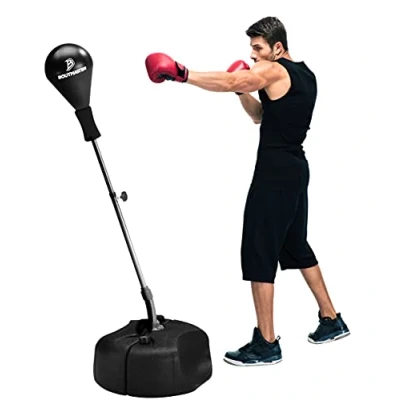 Imagen de Saco de Boxeo con Base, para Adultos y Adolescentes Altura Ajustable Velocidad Ideal el Entrenamiento MMA, Equipo Boxeo, Alivio del estrés