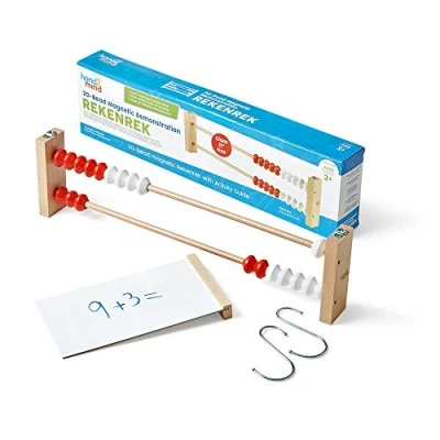 Imagen de hand2mind Abaco de demostración Rekenrek 20 cuentas, ábaco colores para niños, contadores cuentas matemáticas contador conocimientos y números (juego 1)
