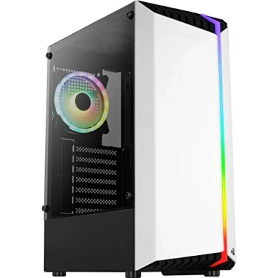Imagen de Aerocool BIONICV2WH Blanca, Caja Gaming RGB ATX, Cristal Templado+Ventilador