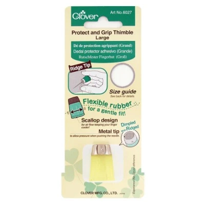 Imagen de Clover Dedal de protección y Agarre: Grande, Metal, Amarillo, 1
