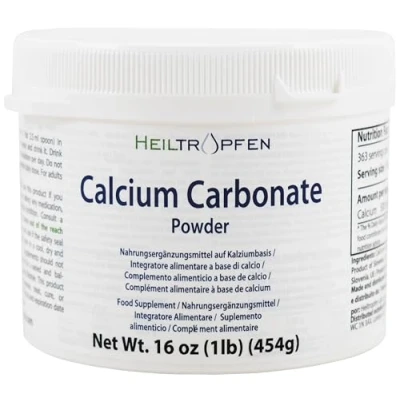Imagen de Carbonato de Calcio en Polvo 454 g Suplemento alimenticio Piedra caliza máxima pureza Heiltropfen®