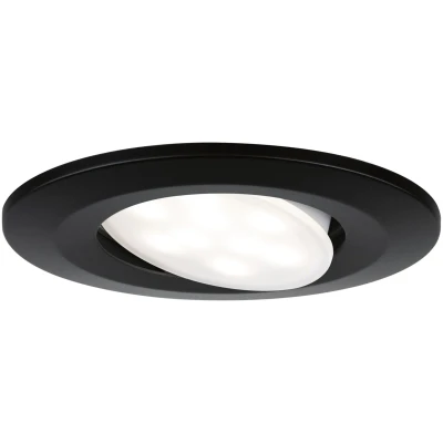 Imagen de Paulmann 92461 Luminaria empotrable LED Calla redonda, 1x6W, IP65, foco blanco neutro, negro mate, orient., Spot, plástico, lámpara empotrable, 4000K
