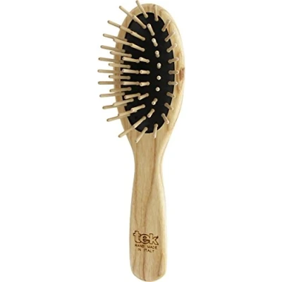 Imagen de Tek cepillo para el pelo oval pequeño de madera fresno Hecho a mano en Italia