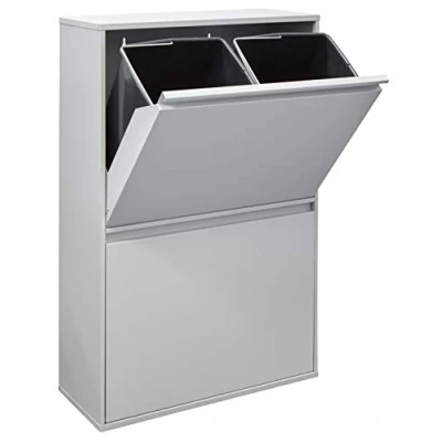 Imagen de Arregui Basic CR602 B Cubo de Basura y Reciclaje Acero 4 Compartimentos 4x17L (68L) Cubos Cocina Contenedores para Casa u Oficina gris