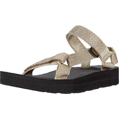 Imagen de Teva Midform Sandalias de cuña universal para mujer, Beige (Champán metálico), 40 EU