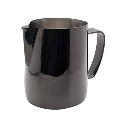 Imagen de Dianoo Jarra De Espuma Leche Acero Inoxidable Chapada En Titanio Arte Latte Crema Taza Café Latté Capuchino Negro 350ML
