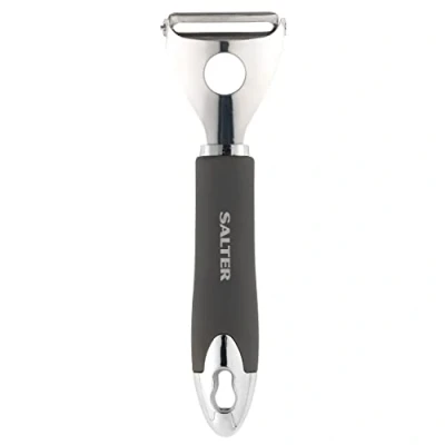 Imagen de Salter BW11384EU7 Cosmos Pelador De Verduras, Con Un Diseño Ergonómico Y Mango Suave Al Tacto, Gancho Para Colgar Incluida, Fácil Limpiar, Duradera, Hecho Acero Inoxidable, Gris Mate