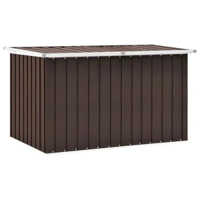 Imagen de vidaXL Caja de Almacenaje para Jardín, Baúl Cojines Almohadas Mantas, Cofre Herramientas, Porche Patio Terraza, Marrón