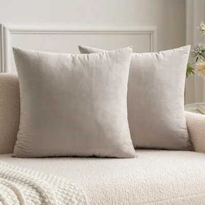 Imagen de MIULEE 2 Piezas Terciopelo Funda de Cojine Almohada del Sofá Throw Cojín Decoración Caso la Cubierta Decorativopara Sala Estar 50x 50cm,20 x 20 Pulgadas Heart Wood