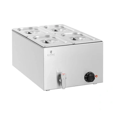 Imagen de Royal Catering Baño María Profesional para Hostelería RCBM_GN1/4 (Potencia: 600 W, Cantidad de contenedores GN: 4, Volumen total: 4 x L)