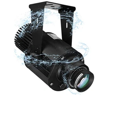 Imagen de FUMENG 35W LED de Imagen Personalizada GOBO Logo Proyector luz para Interior/Exterior IP67 a Prueba Agua,Negro,Remote Control