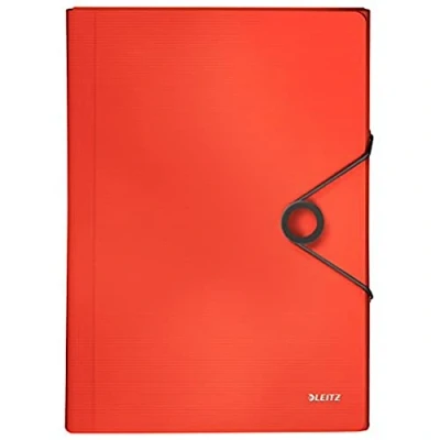 Imagen de LEITZ 45791020 Carpeta acordeón SOLID PP con 6 separadores más 1 extra ancho DIN A4 color rojo