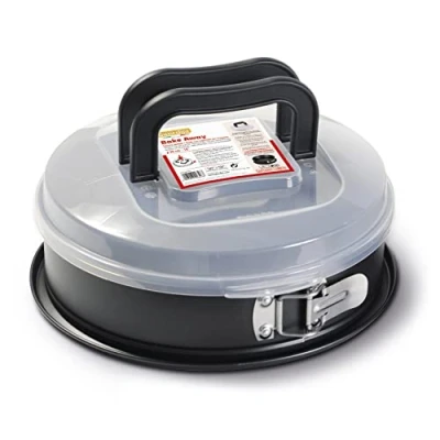 Imagen de Guardini, Bake Away, Molde Tarta Desmontable con Tapa para Transportar, Material: Acero Revestimiento Antiadherente, Color Negro