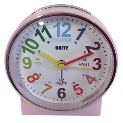 Imagen de Unity Reloj Despertador Infantil con pitido, Rosa bebé, 10,5 x 6,5 cm