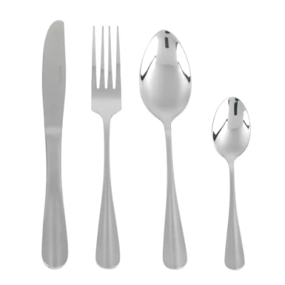 Imagen de Salter BW03142 Juego De Cubiertos Acero Inoxidable, Con 24 Piezas, La Colección Elegance Newbury, Conjunto Duradero Y Resistente, Fabricado En Plata, Ideal Para 6 Personas, Diseño Atemporal