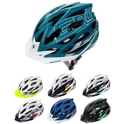 Imagen de meteor Cascos Casco Bicicleta Helmet Bici Adulto Skate Ciclismo Patineta Patines Monopatines Accesorios Gruver (S (52 56 cm), Azul/Blanco)