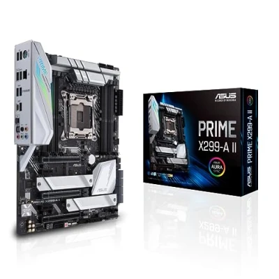 Imagen de ASUS Prime X299 A II Placa Base ATX LGA 2066 (Overclocking por IA, 12 etapas de Potencia IR3555, DDR4 4266 MHz, Tres M.2, USB 3.2 Gen. 2 Tipo C e iluminación Aura Sync RGB)