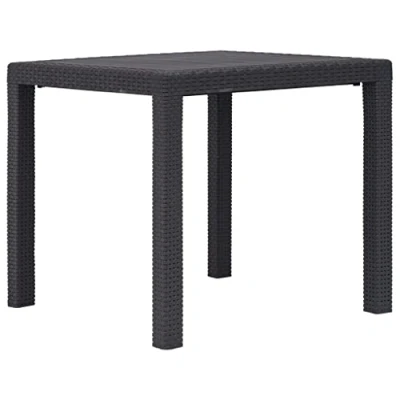 Imagen de vidaXL Mesa de Jardín Plástico Aspecto Ratán Marrón 79x79x72 cm Comedor Patio