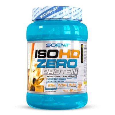 Imagen de ISOHD Zero protein 100% whey isolate, proteinas para el desarrollo muscular masa con aminoácidos isolate 908 g (Galletas nata)