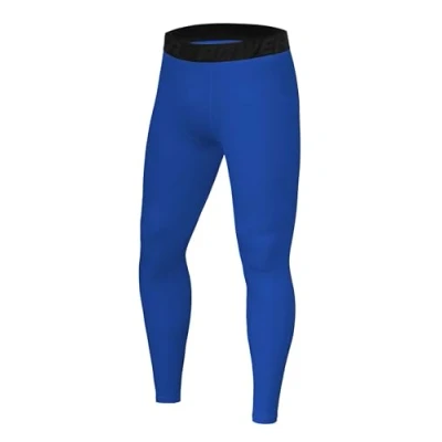 Imagen de PowerLayer Hombre y Niño Mallas de Compresion Termicas para Running Pantalon Deporte Azul Brillante, S