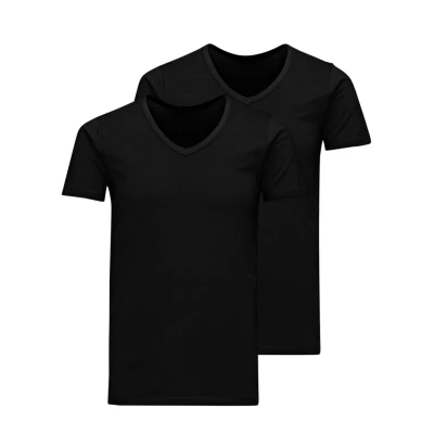 Imagen de Jack &amp; Jones Jacbasic Vneck TEE 2 PACK Camiseta interior, Hombre, Talla: Small, Black
