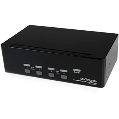 Imagen de Startech SV431DD2DUA Conmutador Switch KVM (4 Ordenadores, 2 monitores, Dobles DVI, Audio, 4 Puertos USB, 2048 x 1536)