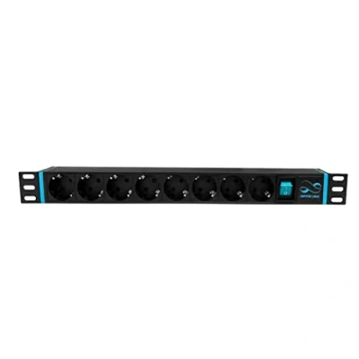 Imagen de Infitronic INSV1004 Regleta de 19 Pulgadas, 8 enchufes, 1U con Interruptor