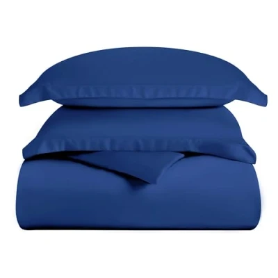 Imagen de Superior Juego de Funda edredón nórdico 269 x 234 cm, 100% Modal Fibra hayedo 300 Hilos, Color Azul Marino Liso