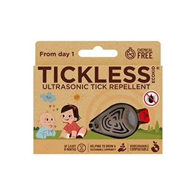Imagen de Tickless EcoKid Repelente de garrapatas y pulgas para niños ultrasónico natural biodegradable sin químicos Marrón