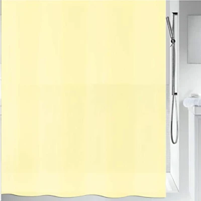 Imagen de Spirella 180 x 200, Amarillo colección Bio, Cortina de Ducha Textil, 100% Polyester, PEVA
