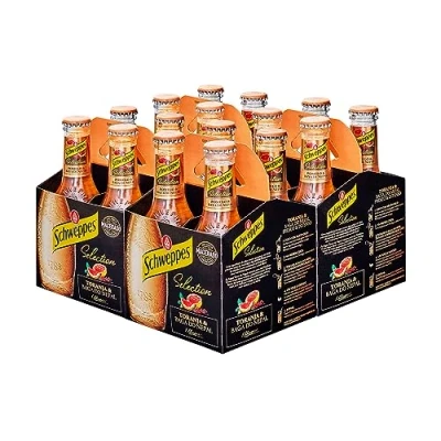 Imagen de Schweppes Selection Tónica con Pomelo Vidrio, Pack 6 cestas 4 x 20 cl (total: 24 botellas)