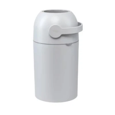 Imagen de KEMMLIT Cubo de pañales a prueba olores sin cassette con tapa y gran capacidad para hasta 25 pañales, incluye sistema antiolores, funciona bolsas convencionales (Concrete)