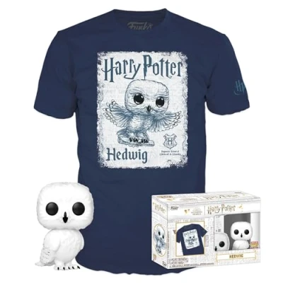Imagen de Funko Pop! &amp; tee: Harry Potter Hedwig Medium Camiseta, Franela Ropa con Figura de Vinilo Coleccionable Idea Regalo Juguetes y Camiseta Manga Corta para Adultos Hombres Mujeres