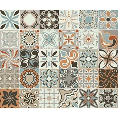 Imagen de Ambiance Sticker Vinilos Autoadhesivos, Decoración de Paredes, Adhesivos Azulejos para Baño y Cocina Bali 30 Vinilo 20 x cm