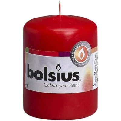 Imagen de Bolsius Velas lisas Rojo 10 unidades 8 cm decorativas para el hogar Duración de combustión 17 horas sin perfume Cera vegetal natural