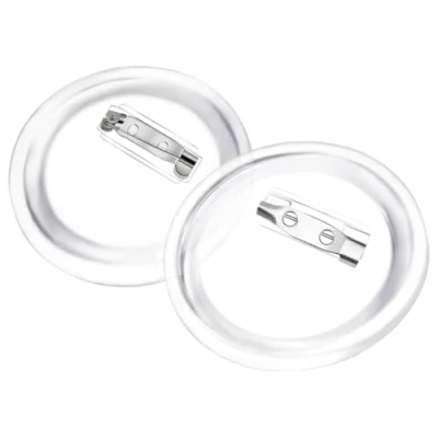 Imagen de vidaXL 100x Kit de Chapas con Alfiler Acrílico Parte Metal para Creador Insignias Caseras DIY Publicitarias Promocionales Ligeras 58 mm
