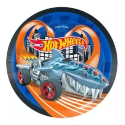Imagen de BeenSmile, 8 Platos 18 CM HOT WHEELS, Desechables para Fiesta de Cumpleaños Infantil, Artículos Decoración Fiestas Temáticas