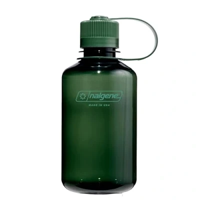 Imagen de Nalgene Sustain Tritan Botella de agua sin BPA hecha con material derivado del 50% residuos plásticos, 16 onzas, boca estrecha, jade