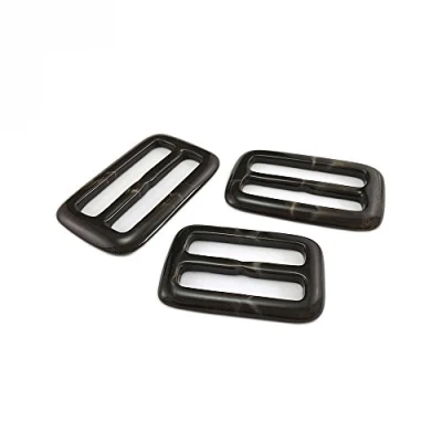 Imagen de Anjing hebilla rectangular para ropa, abrigos, botones, deslizante de plástico, adorno cincha, 35 mm profundidad, café