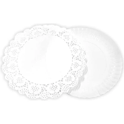 Imagen de ALGON Bandeja Desechable 3/U para Servir Alimentos Redonda Blonda 20cm Ideal Fiestas, Eventos y Catering con diseño Resistente práctico