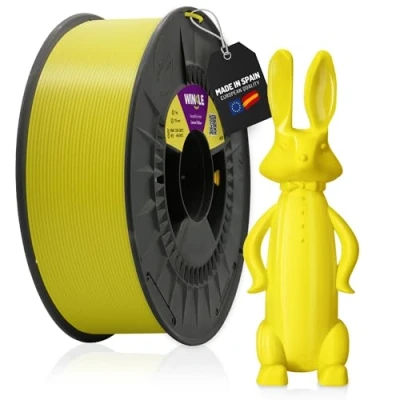 Imagen de WINKLE Filamento PETG Amarillo Limón Impresora 3D 1,75mm 1kg Compatible con Mayoría Impresoras Precisión Dimensional Bobina